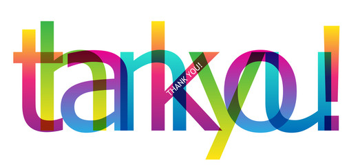 THANK YOU! bright gradient typography banner