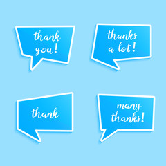 Speech bubbles to talk about thank A vector illustration.