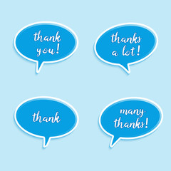 Speech bubbles to talk about thank A vector illustration.
