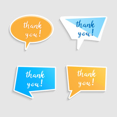 Speech bubbles to talk about thank A vector illustration.