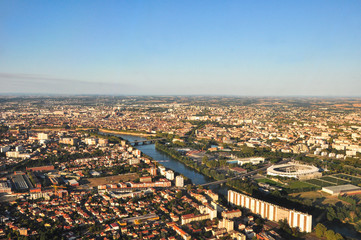 Vue aérienne de Toulouse - obrazy, fototapety, plakaty