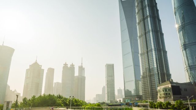 hyper lapse, Pudong financial district Shanghai, China