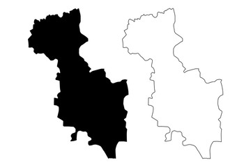 Obraz premium San Miguel Department (Republic of El Salvador, Departments of El Salvador) map vector illustration, scribble sketch San Miguel map