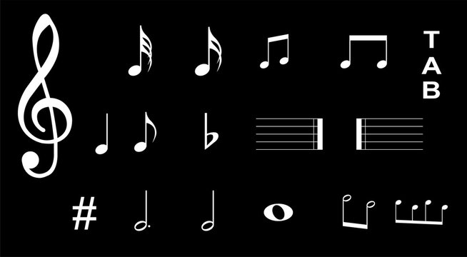 musical symbols , Elements of musical symbols,          icons      and annotations. music icon vector