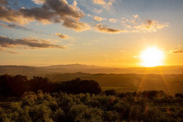 Tramonto in Val D'Orcia, Montalcino