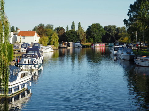 Boats on River Waveney Beccles Norfolk