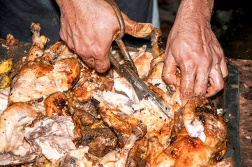 Traditional grilled meat on the street 