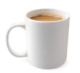 Cup of coffee on a white background. Isolated