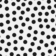 Vector seamless simple pattern. Modern stylish texture with randomly disposed circles. Repeating abstract minimalistic background with chaotic dots. Trendy hipster print