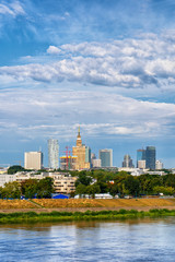 Fototapeta na wymiar Warsaw City Skyline River View