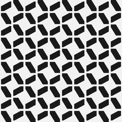 Vector seamless geometric pattern. Modern ornament texture. Repeating abstract monochrome background with creative polygonal shapes