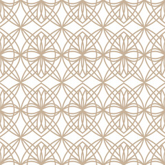 Vector seamless oriental pattern - simple geometric design. Abstract trendy eastern symmetric background. Creative luxury gold arabic texture