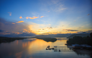 sunrise moment view at one of the famous port for photographer in Borneo