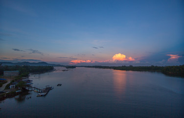 sunrise moment view at one of the famous port for photographer in Borneo