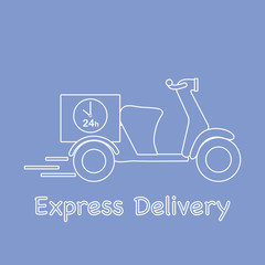 Delivery motorbike. Fast and convenient shipping.