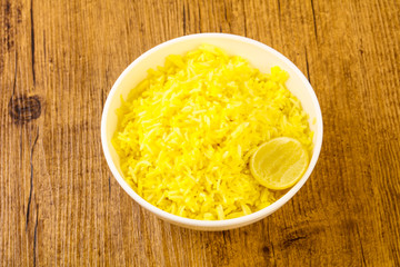 Yellow rice with lime