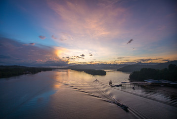 sunrise moment view at one of the famous port for photographer in Borneo