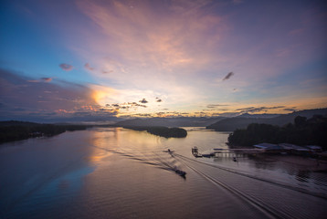 sunrise moment view at one of the famous port for photographer in Borneo
