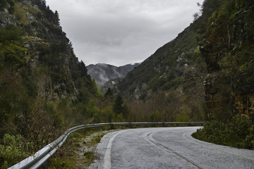 Roads of Peloponnese, Greece, travel with car, caravan of camper