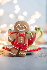 Happy gingerbread cookie man