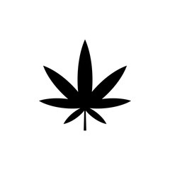 Black Marijuana Cannabis Leaf Icon Vector