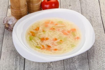 Chicken soup with noodles
