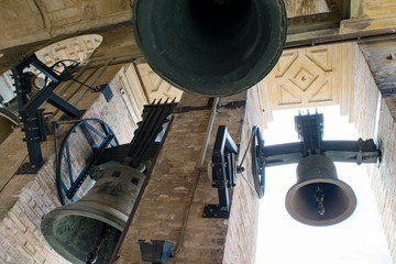 bells inside old bell tower