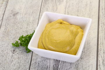 Mustard sauce in the bowl