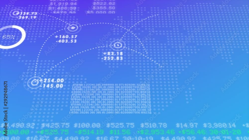 Poster 4k global network connection and financial data connections, business data visualization, financial 