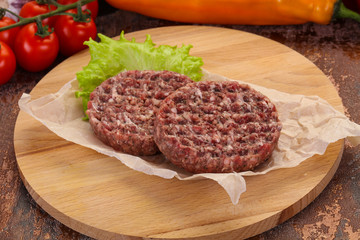 Raw burger cutlet