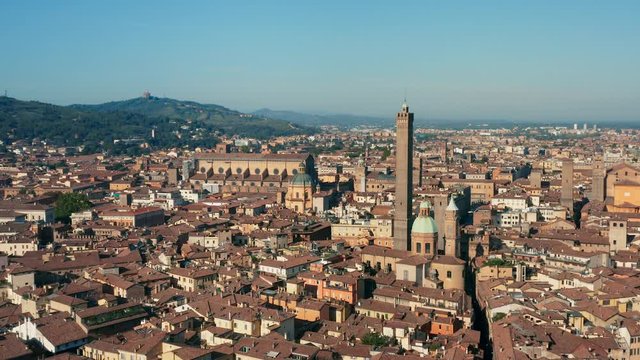 Aerial view of Bologna. Historic capital of the Emilia-Romagna region, in northern Italy