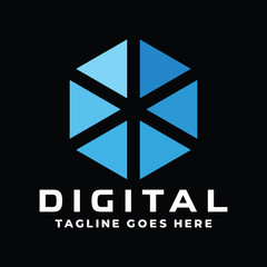 Hexagon Technology Modern Logo Design Inspiration