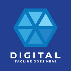 Hexagon Technology Modern Logo Design Inspiration