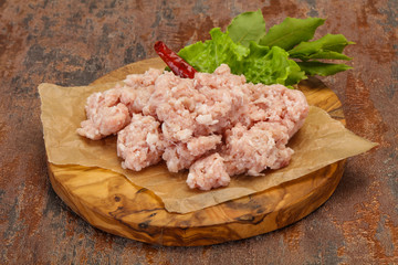 Homemade pork minced meat for cooking