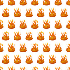 Seamless pattern with fire flame