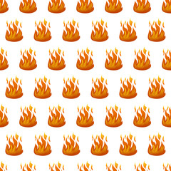 Seamless pattern with fire flame