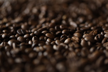roasted coffee beans, food concept background