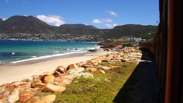 Cape Town Train Arriving to Simon's Town, South Africa