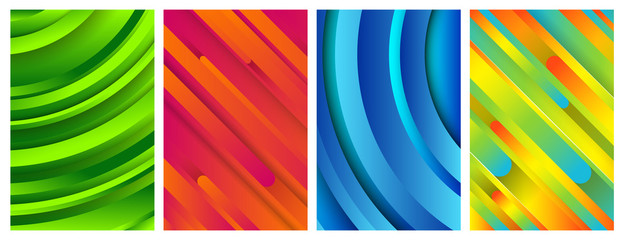 Set of four abstract geometric background