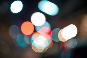 Beautiful bokeh on the city streets Bokeh is a multicolored circle