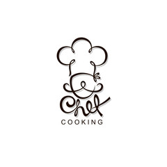 abstract black chef icon isolated on white background