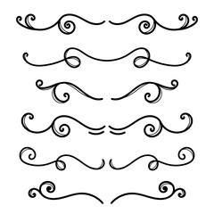 Fototapeta premium Set of hand drawn text dividers. For poster, card, banner, flyer. Vector illustration