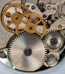 clockwork vintage mechanical watch, high resolution and detail