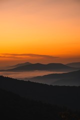 sunset in mountains