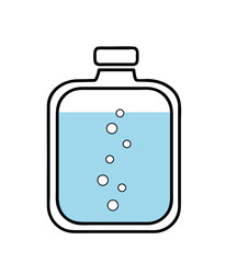 Hip flask icon. Flat illustration of hip flask with water. Vector icon. Hip flask sign symbol.