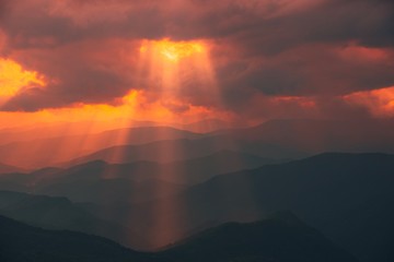 sunset in the mountains