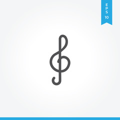 Clef vector icon, simple sign for web site and mobile app.