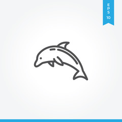 Dolphin vector icon, simple sign for web site and mobile app.