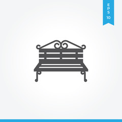 Bench vector icon, simple sign for web site and mobile app.