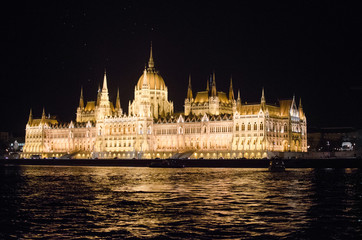 State Parliament of Budapest at night, Hungary